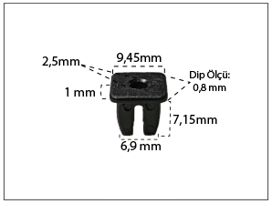 Clip Licence Plate Screw Black 4112977 Fiat Tofaş